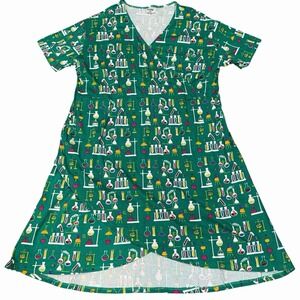 Svaha Dress Womens Size 5X Green Science Lab Teacher 100% Organic Cotton STEM